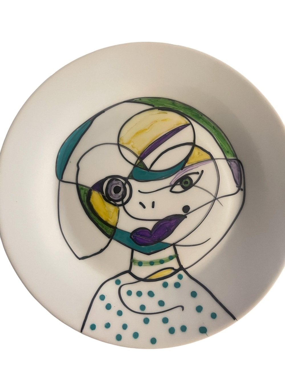 Nova-Abstract Portrait Plate | Modern Whimsy Collection